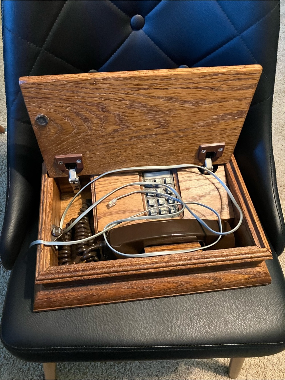 Rare Find! Hidden Touch-Tone Telephone In Wood Box Case - Picture 8 of 10